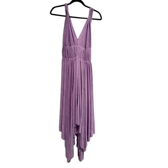 Olivaceous Dresses & Skirts - Olivaceous lavender lilac Assyme Purple Pleated Handkerchief Maxi Midi Dress M